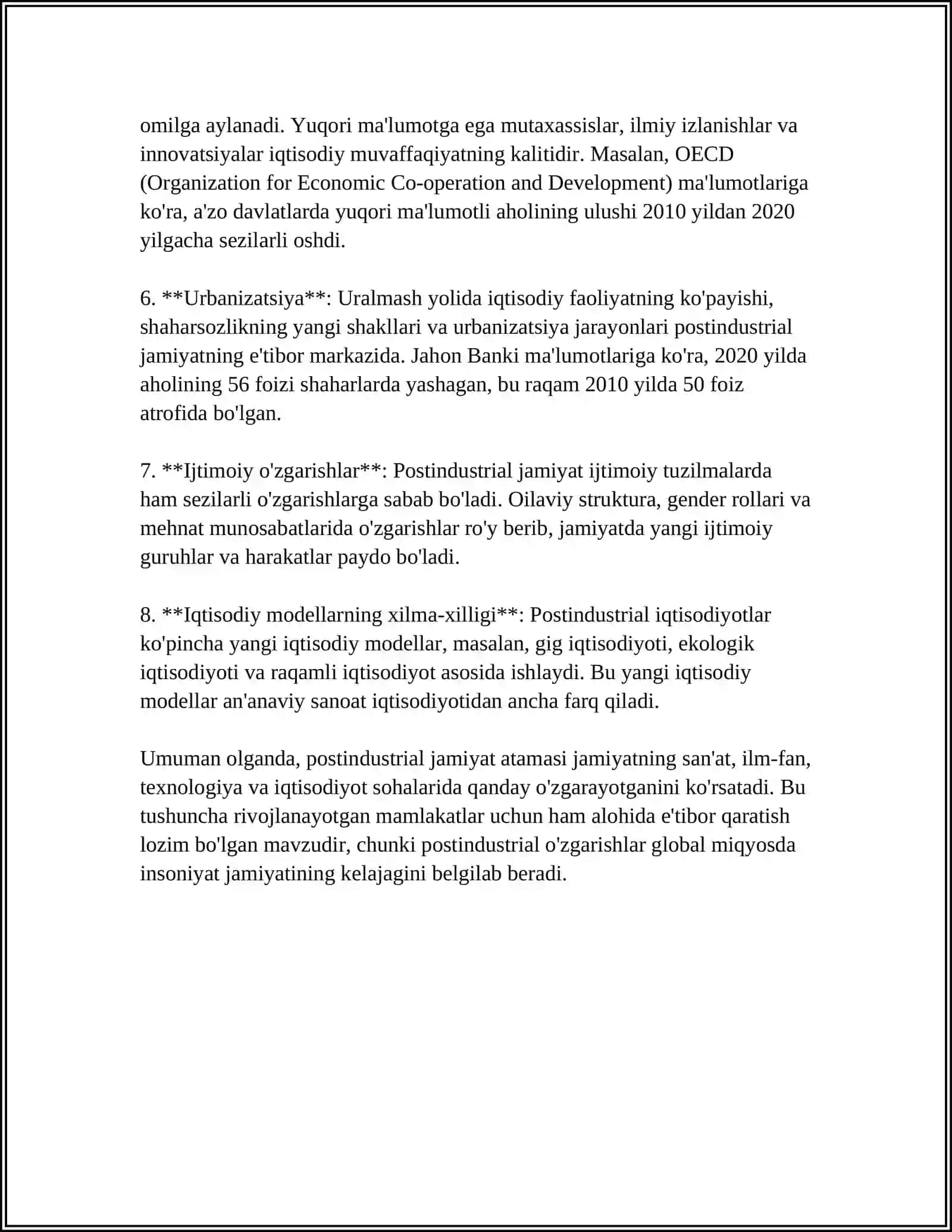 POSTINDUSTRIAL JAMIYATDA SERVIS FAOLIYATINI TAHLIL ETISHNING NAZARIY ASOSLARI 4