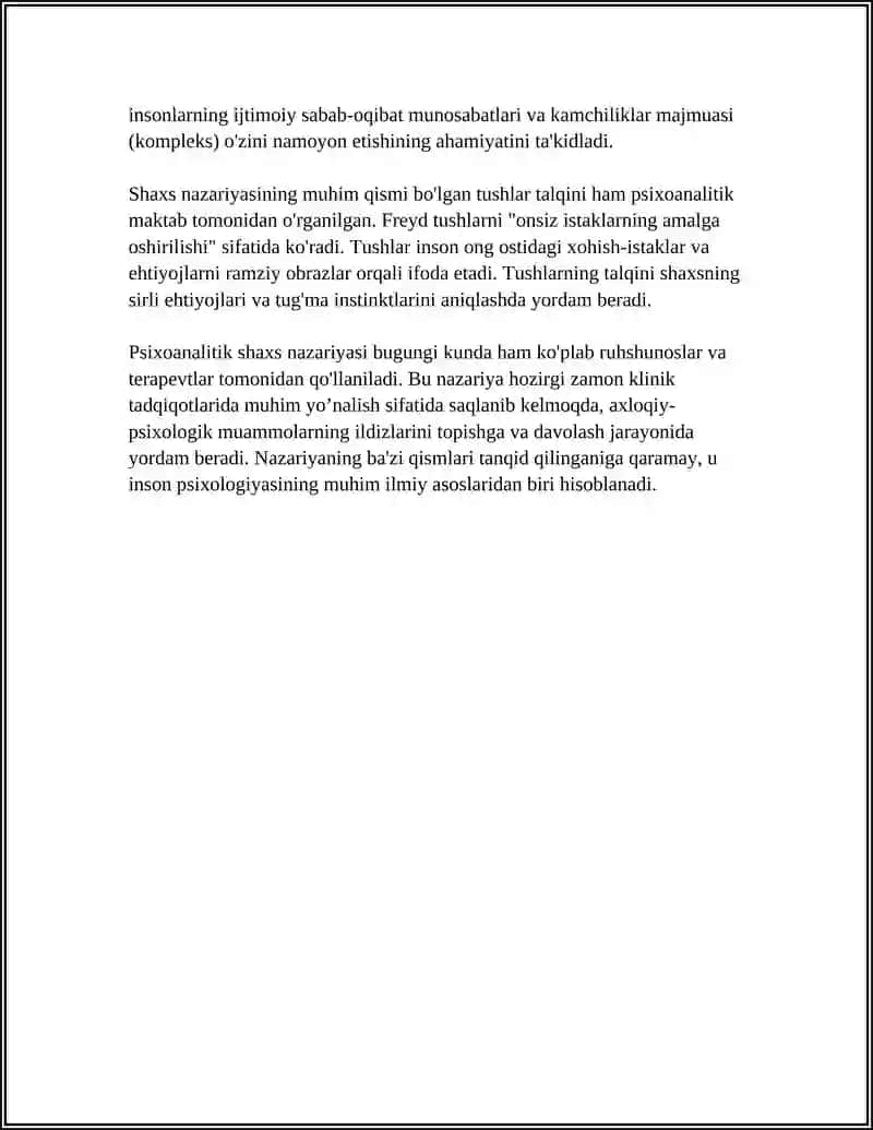 HAR XIL PSIXOLOGIYA MAKTABLARIDA SHAXS NAZARIYALARI 4