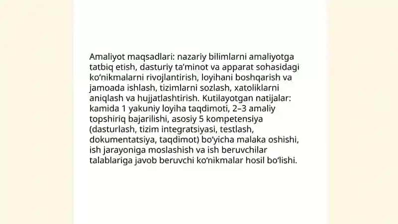 Kompyuter Injiniringi Yoʻnalishi Boʻyicha Amaliyot 4
