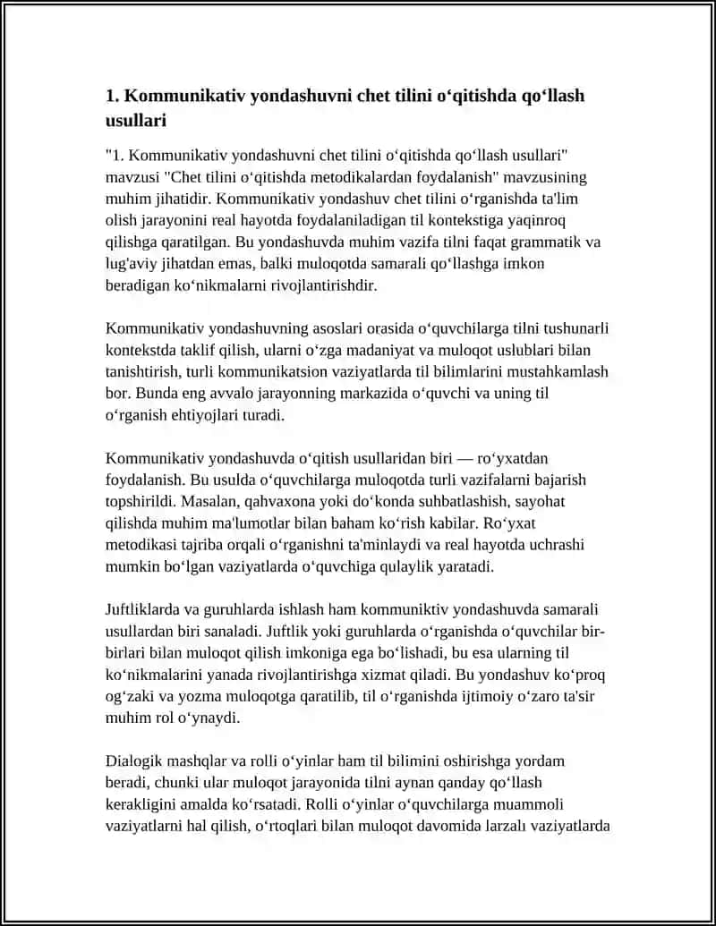 CHET TILINI OʻQITISHDA METODIKALARDAN FOYDALANISH 4