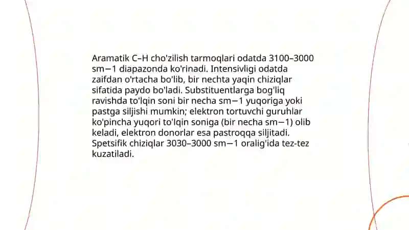 Aramatik birikmalarning IQ spektrlari: asosiy printsiplar va terminologiya 4