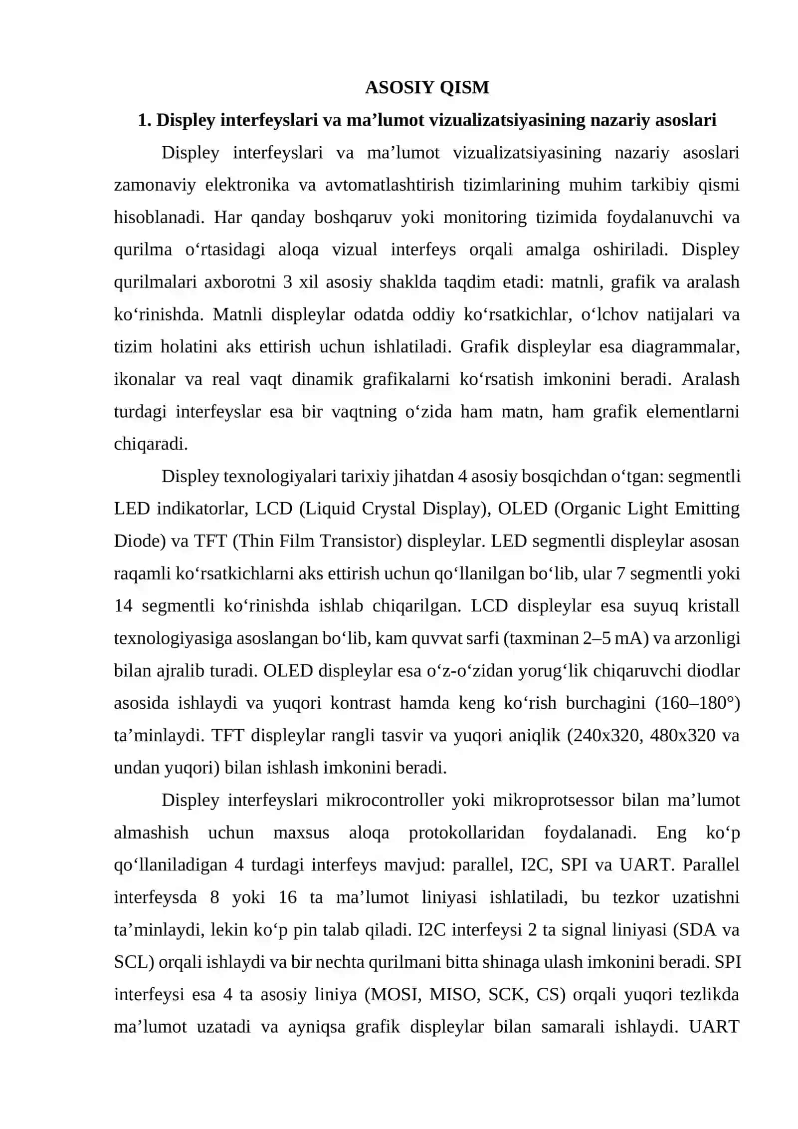 Displey interfeyslari va ma’lumot vizualizatsiyasi.  Arduino asosida aqlli boshqaruv paneli yaratish 4