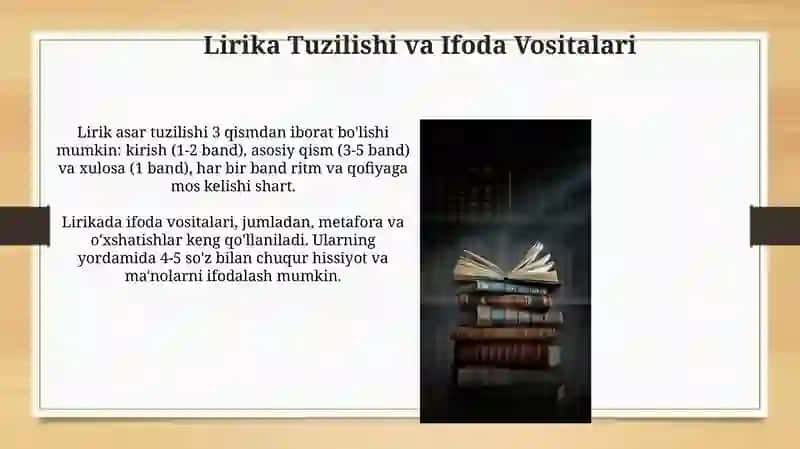 Lirik, epik va dramatik asar kompozitsiyasi 4