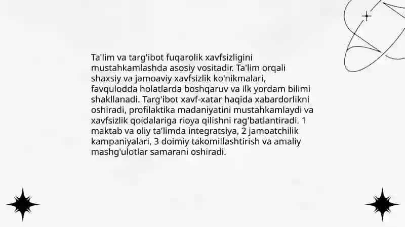 Hayot faoliyati xavfsizligi fanining umumiy tamoyillari va dolzarbligi 4