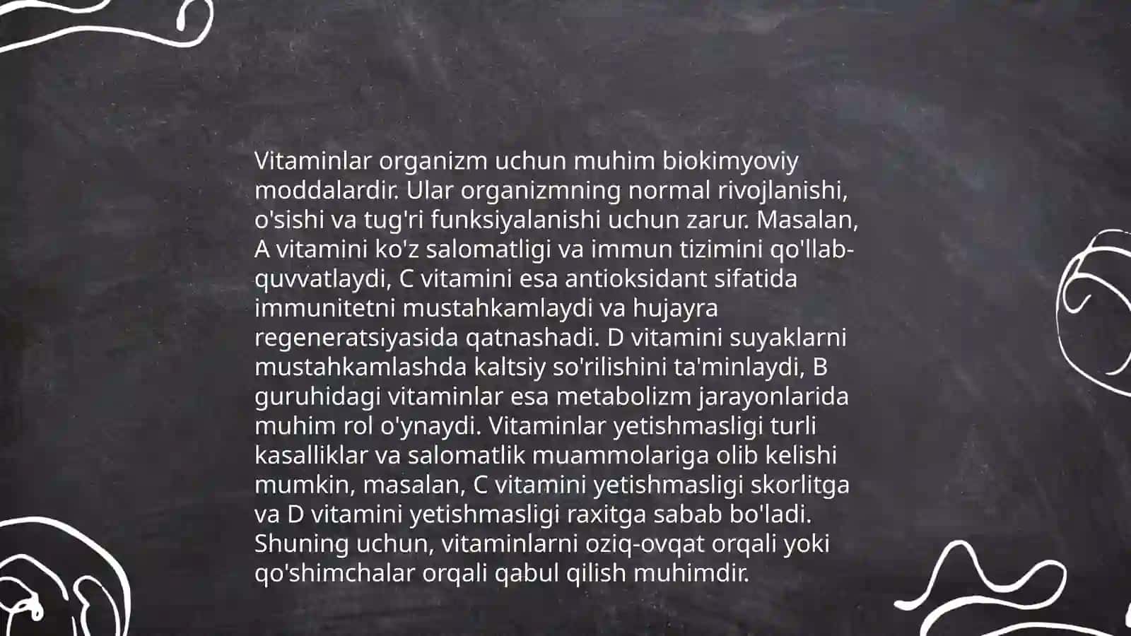 Vitaminlar va ularni organizm uchun ahamiyati 4