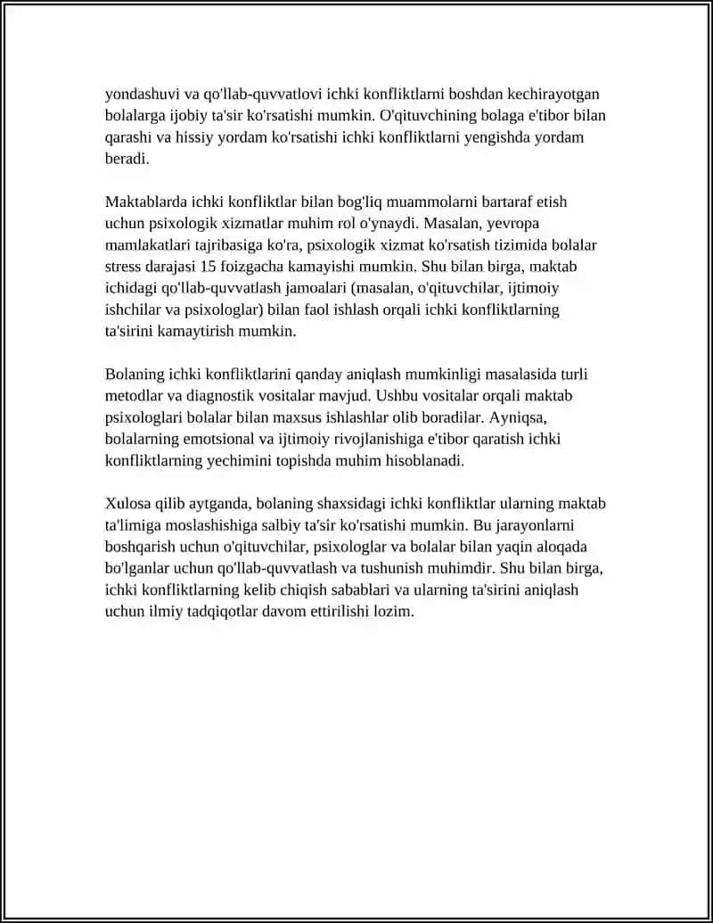 BOLA SHAXSIDAGI NIZOLARNING MAKTAB TA'LIMIGA MOSLASHISHI GA TA'SIRI 4