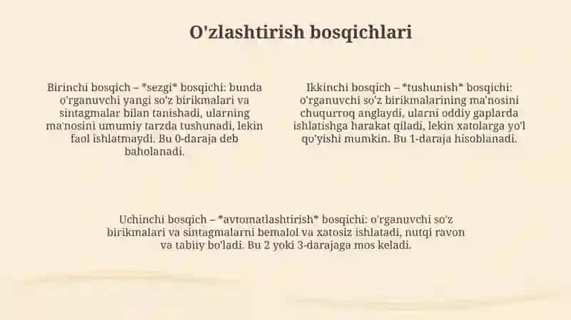So'z birikmalari va sintagmalarni o'zlashtirish 4