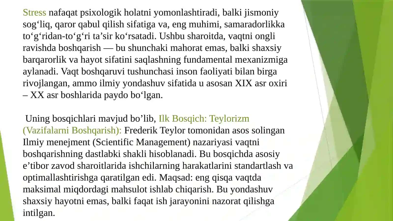Stresslarni boshqarish va samaradorlikka erishishda vaqt boshqaruvi 4