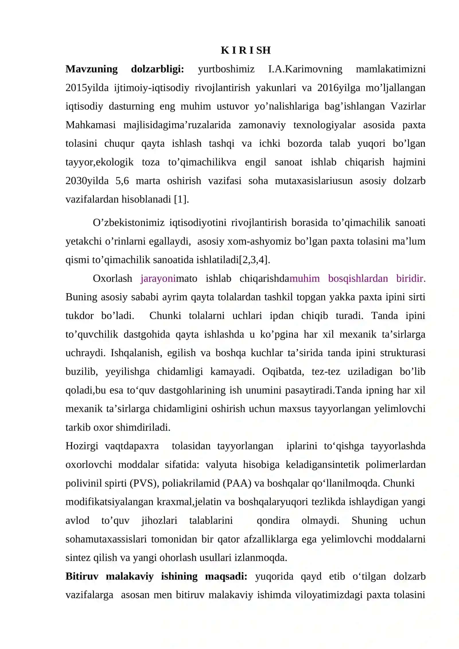Tanda iplarni oxorlash jarayonini tadqiq qilish 4