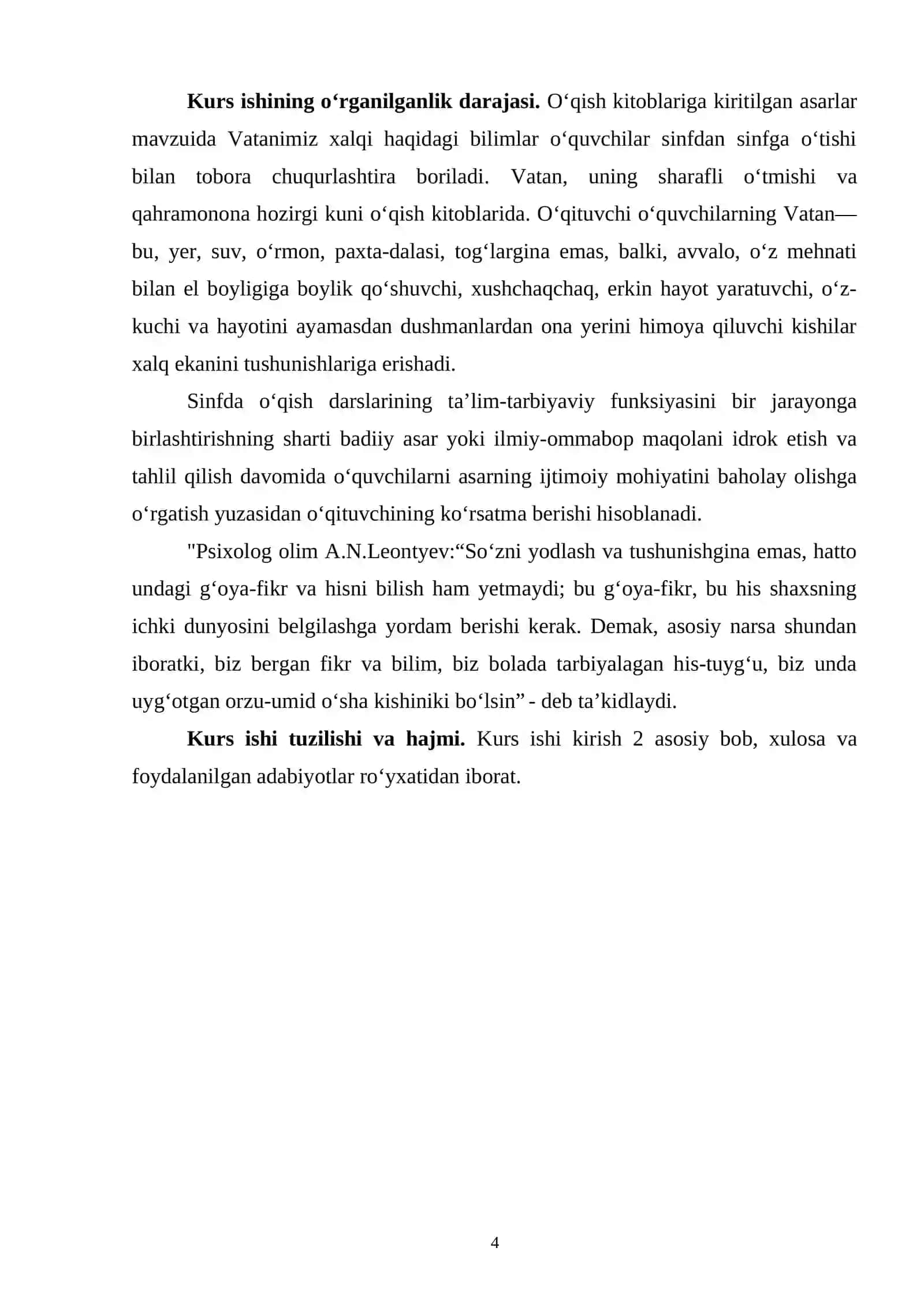 ONA TILI VA OʻQISH SAVODXONLIGI DARSLARIDA HIKOYA OʻTISH METODIKASI (4-SINFDA) 4