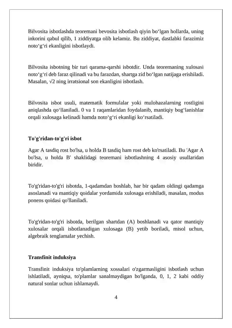 Teoremalarni isbotlash metodi 4