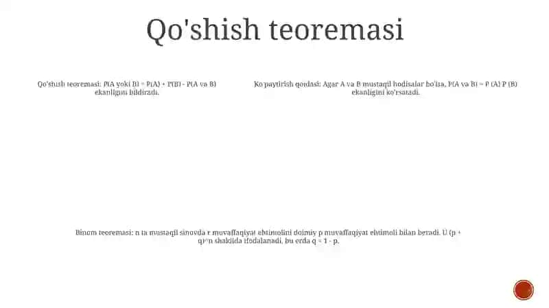Ehtimollarini Qo'Ahish Va Ko'Paytirish Teoremalari 4