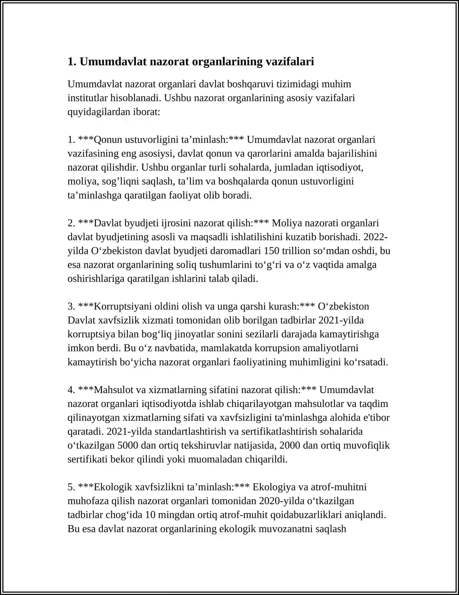 UMUMDAVLAT NAZORAT ORGANLARI VA ULARNING MOLIYAVIY NAZORATNI TASHKIL ETISHI 4