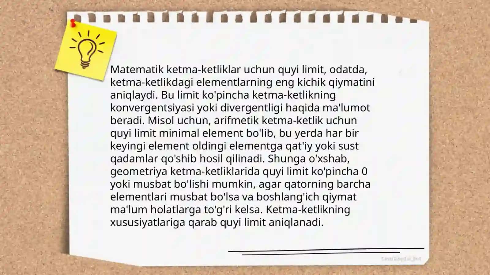 Sonli ketma-ketliklarni yaqinlashishga tekshirish 4
