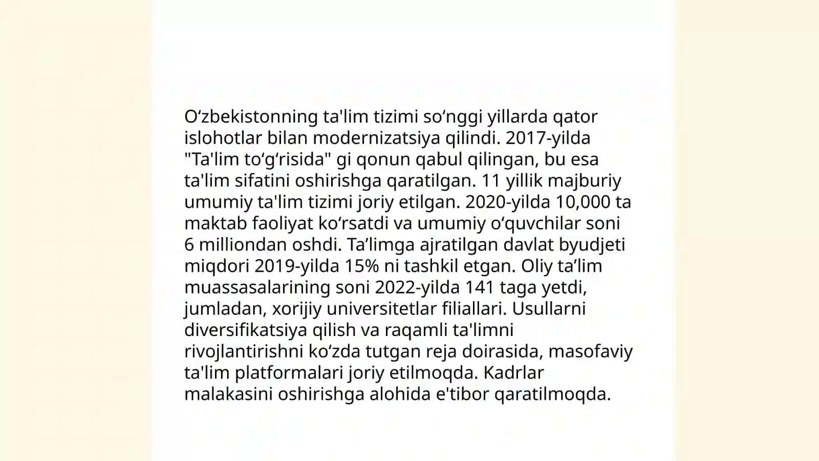 MDX davlatlarining taʼlim tizimi va oʻziga xos xususiyatlari 4