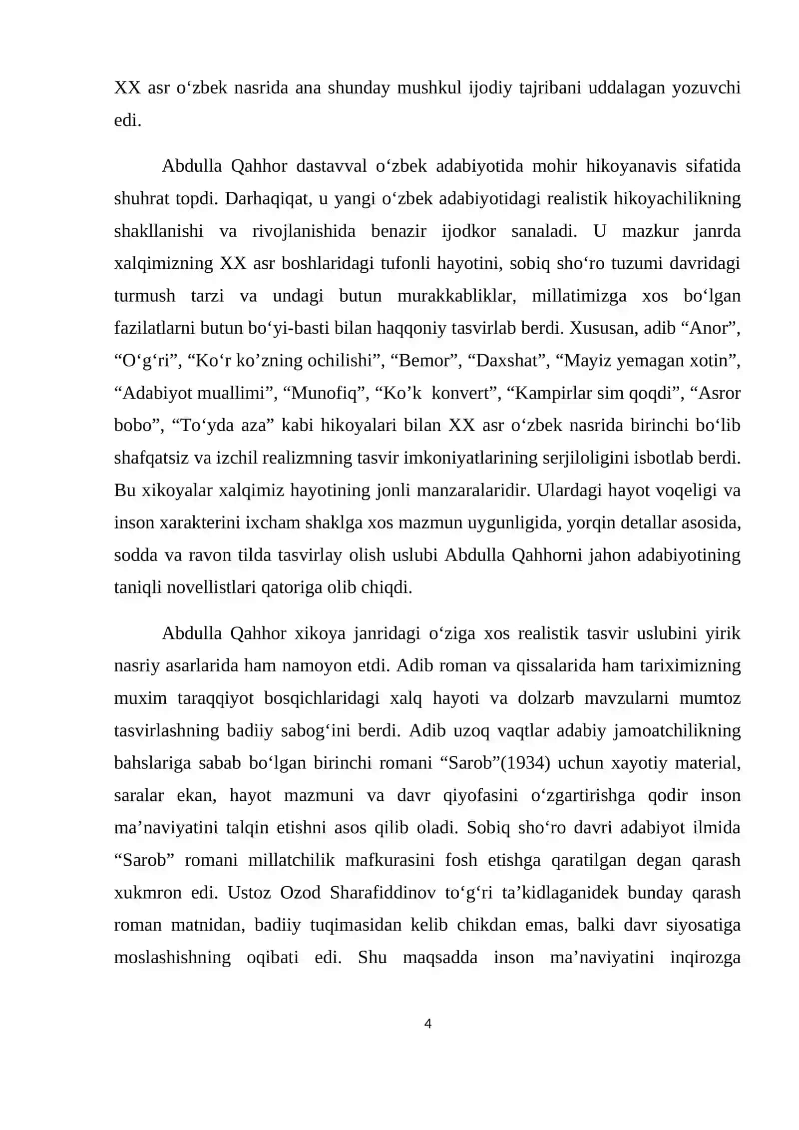 Abdulla Qahhor asarlarida ayollar obrazlari talqini (qissalar asosida) 4