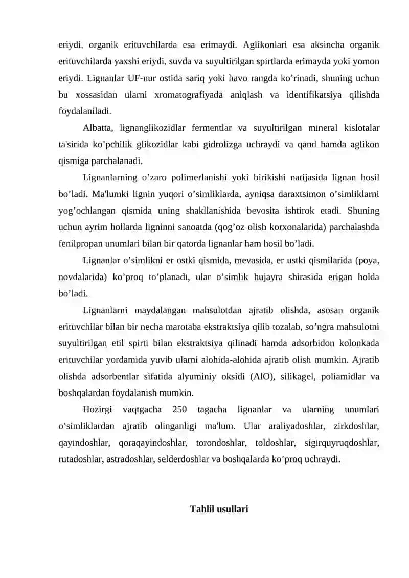 Lignanlar bo’lgan dorivor o’simliklar va mahsulotlar 4
