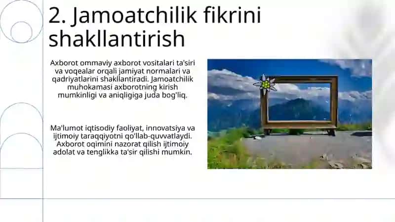 Axborotning jamiyatdagi o'rni va ahamiyati 4
