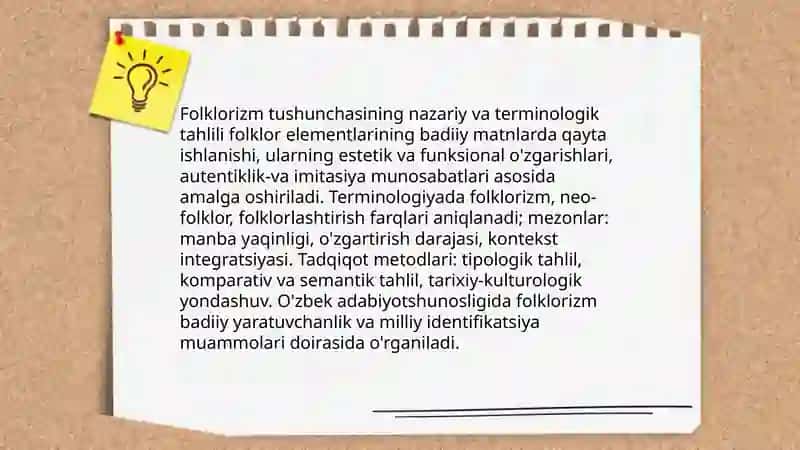 Folklor va badiiy adabiyot munosabatlari 4