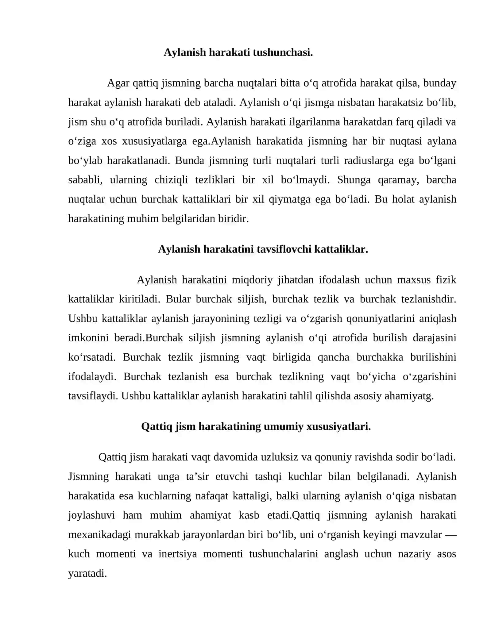 Qattiq jismning kuch momenti va inertsiya momenti 4