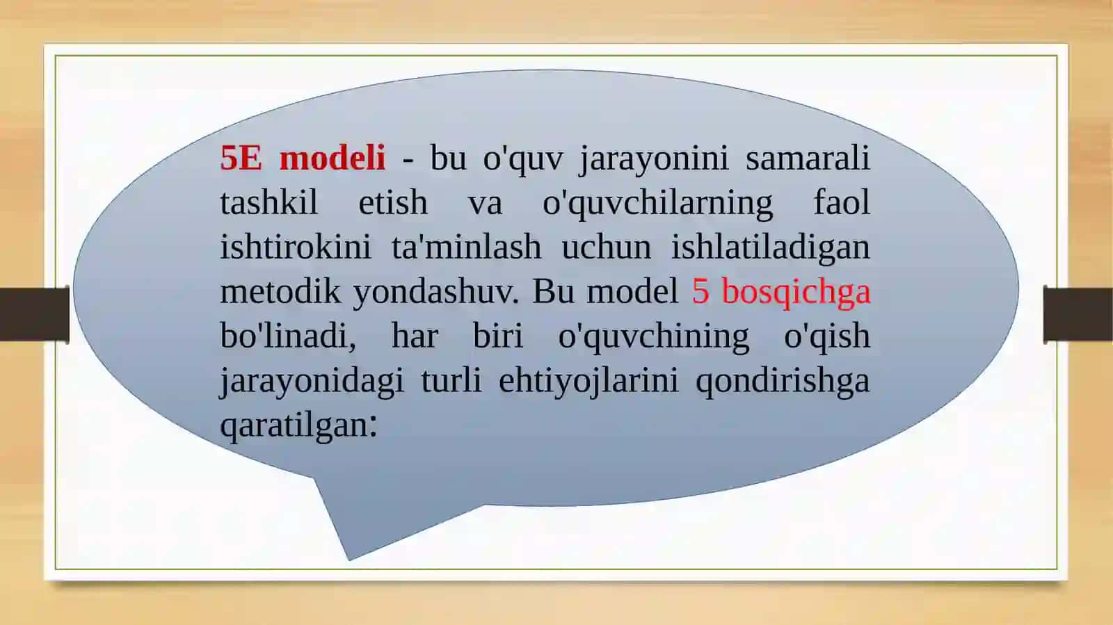 Ona tili va adabiyoti darslarida 5E modeli 4