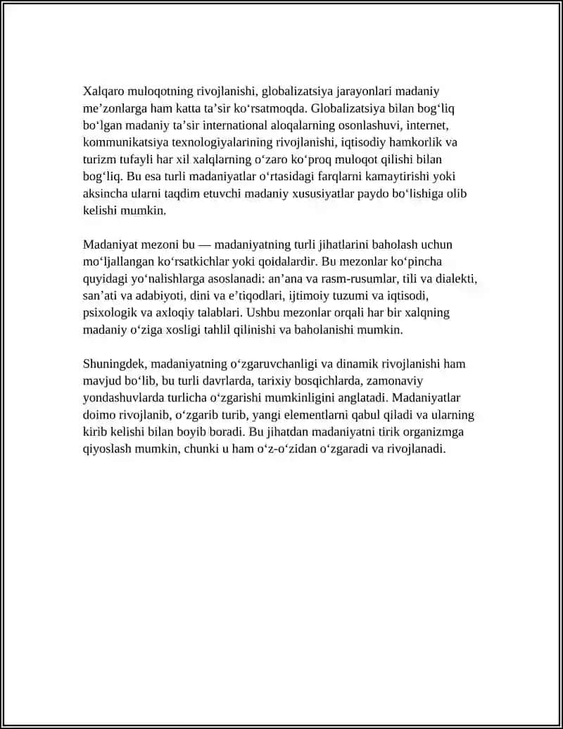 Dunyo Xalqlari Madaniyatidagi Umumiylik va Farqlar 4