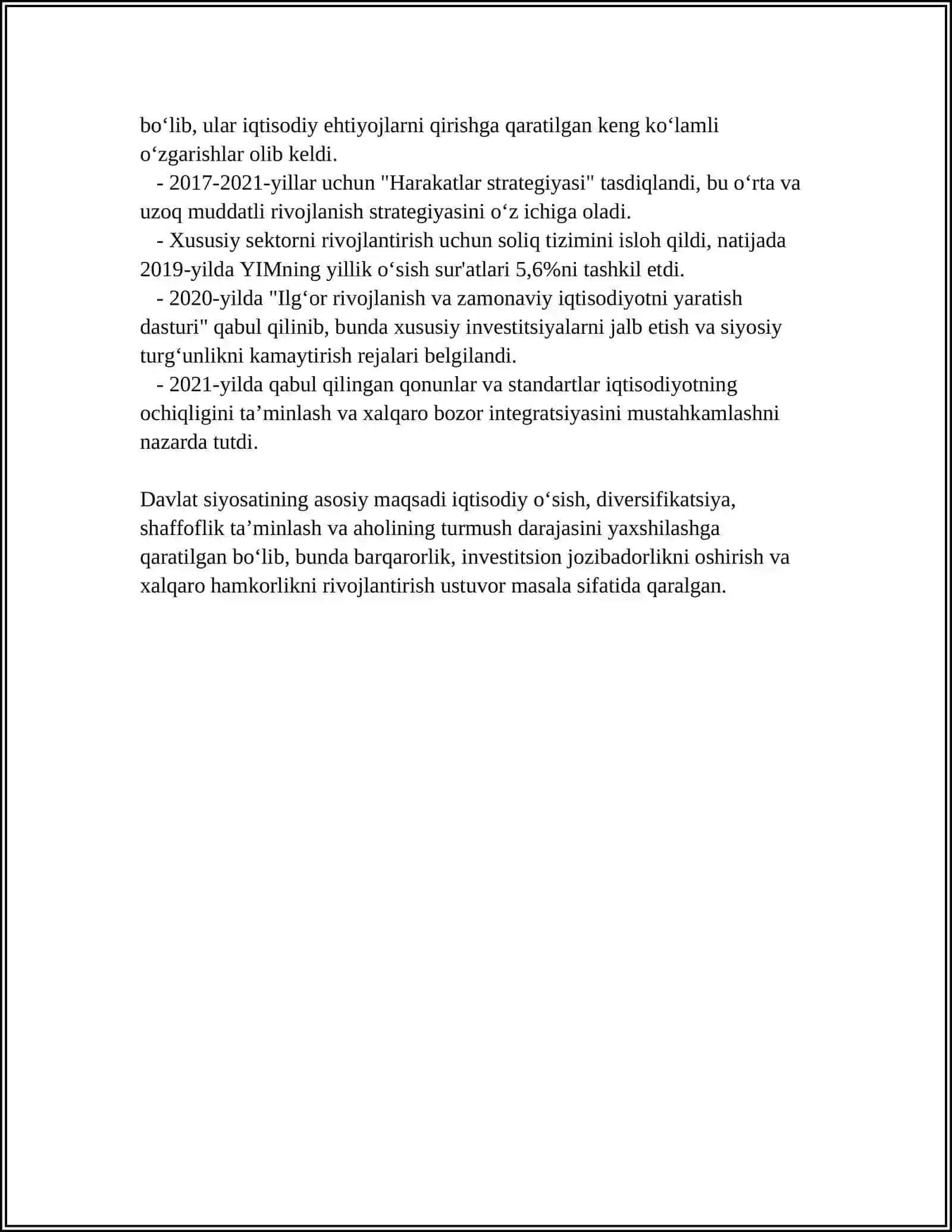 IQTISODIY ISLOHOTLAR,XUSUSIY MULKCHILIKNING SHAKLANISHI VA O'ZBEKISTONDA BOZOR MUNOSABATLARINING RIVOJLANISHI 4