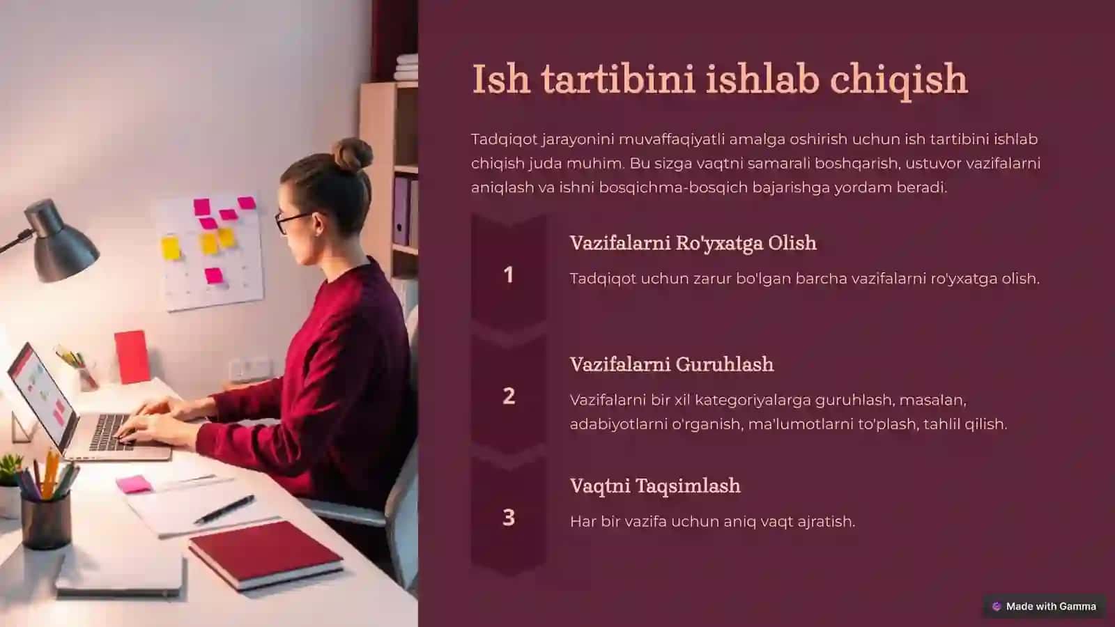Ilmiytadqiqotdavaqtniboshqarishvaishnitashkiletish 4