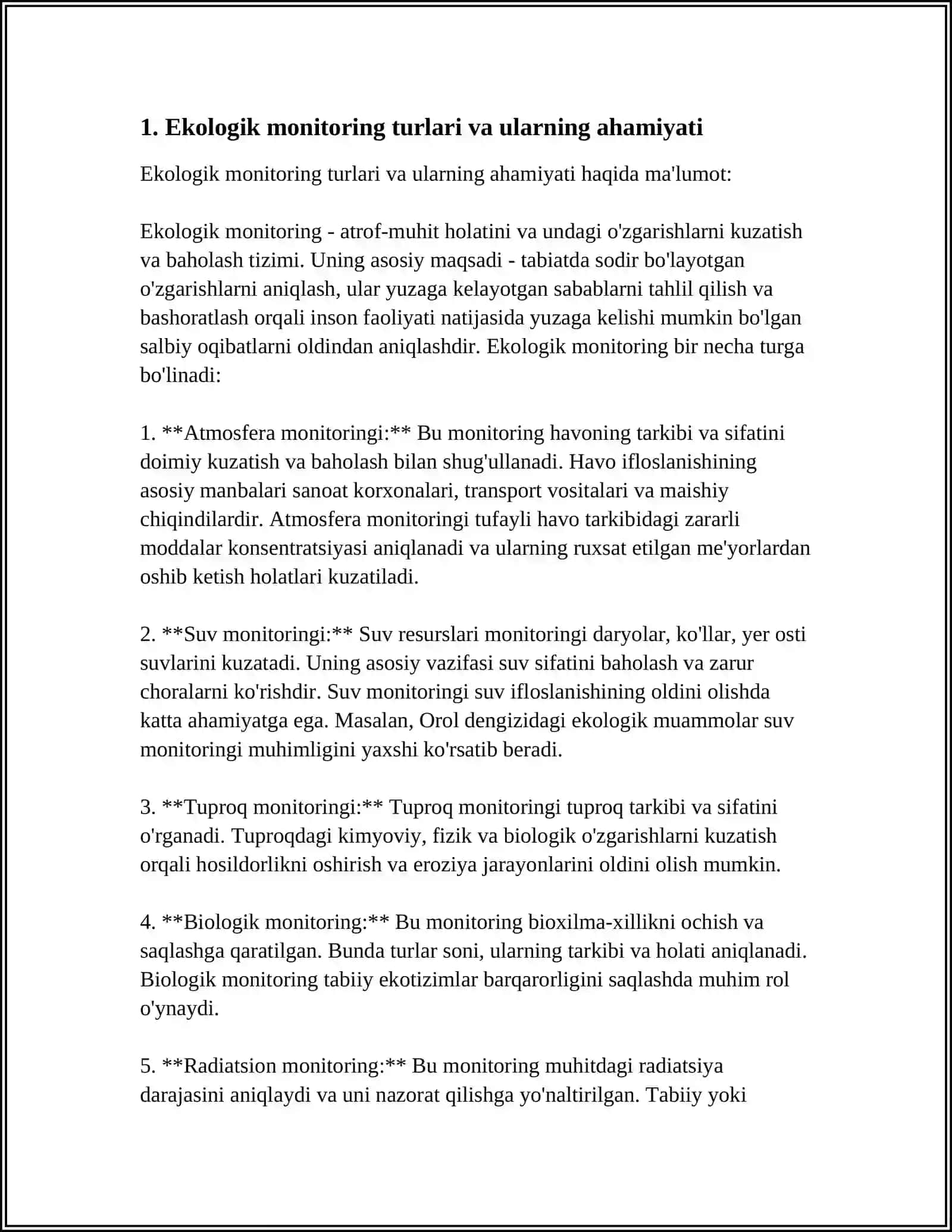 EKALOGIK MONITORING TA'DBIRLARGA QO'LLANILADIGAN ASBOB USKUNALAR 4