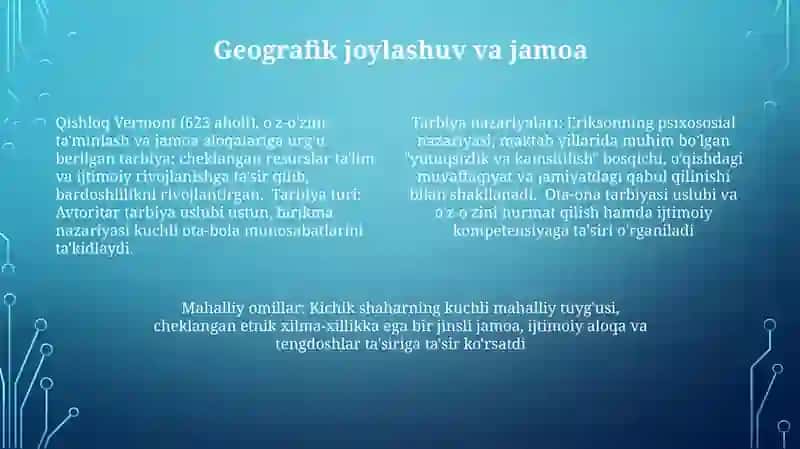 Tarbiyaga tasir etuvchi omillar.Tarbiya turlari va tarbiya nazariyasi 4
