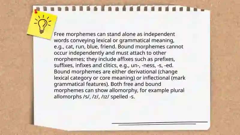 Morphology:Smallest free meaningful grammatical form; Morphemes and allomorphs;affixes 4