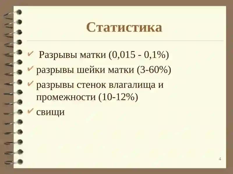 Травматизм в родах, разрывы матки 4