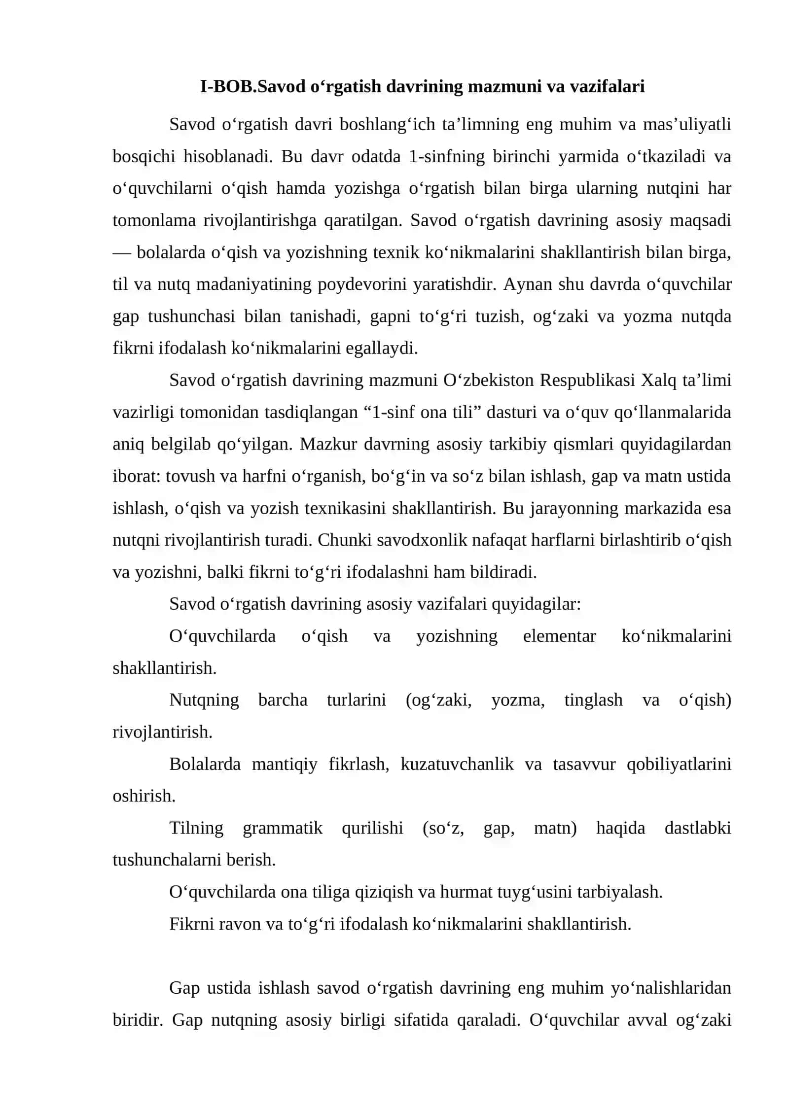 Savod oʻrgatish davrida gap ustida ishlash 4