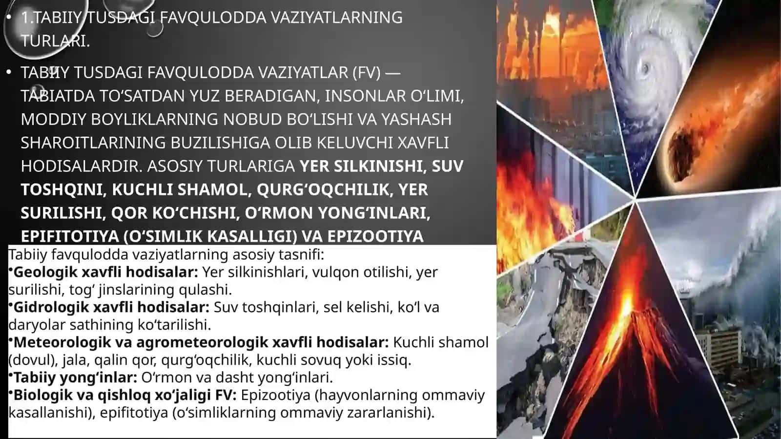MARKAZIY OSIYODA BO’LISHI MUMKIN BO’LGAN TABIIY XAVFLAR 4