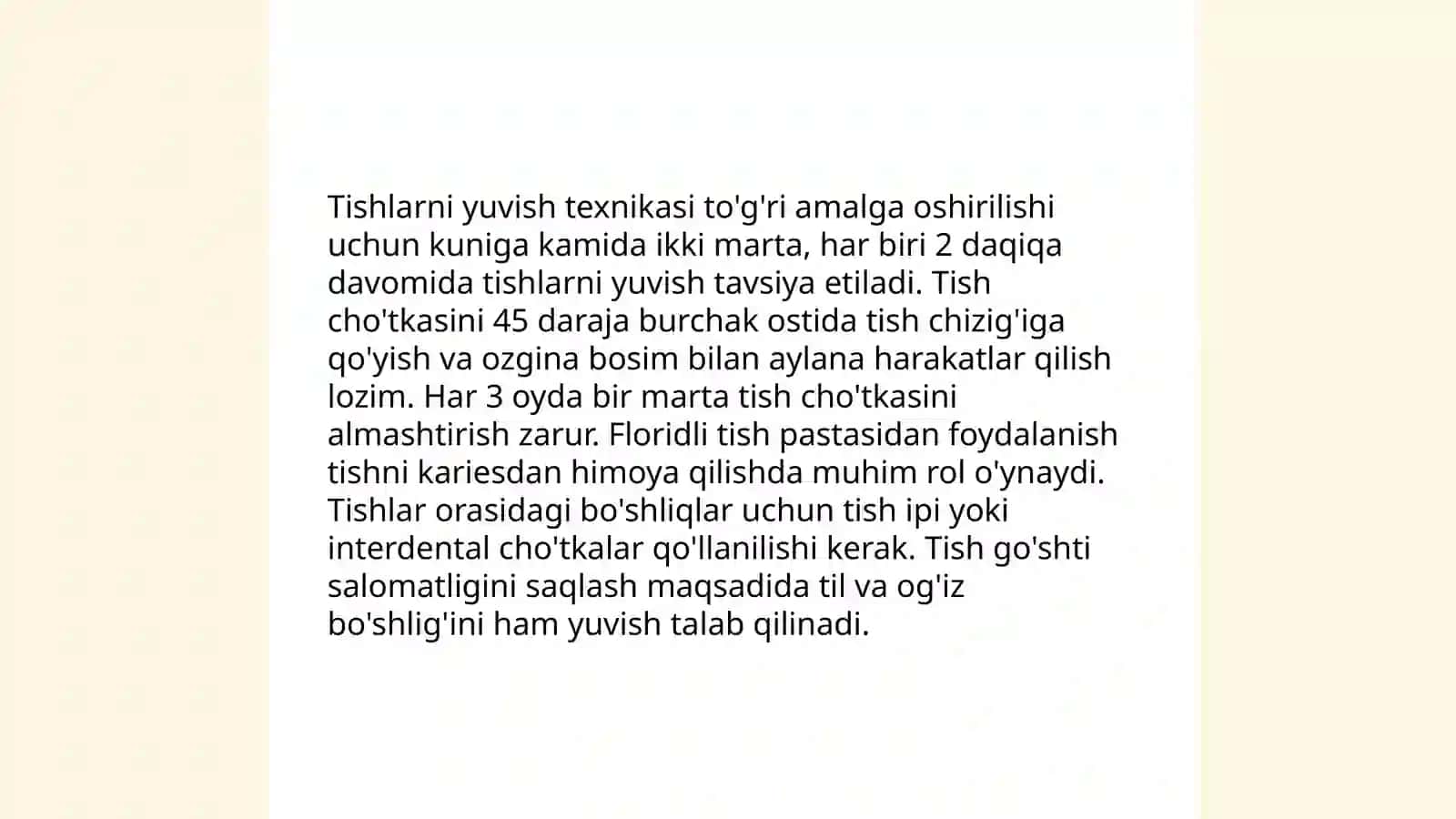 Ogʻiz boʻshligʻi shaxsiy gigiyenasi qoidalari, tishlarni tozalash usullari 4