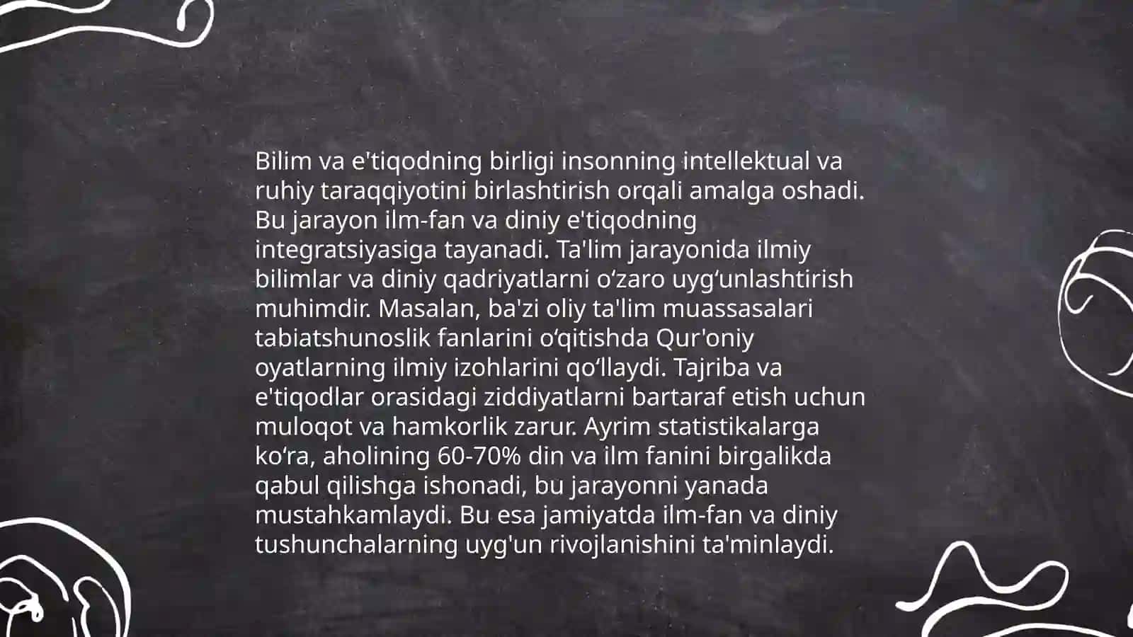 Dunyoviy bilimlar va diniy e'tiqod birligiga erishishning ahamiyati 4