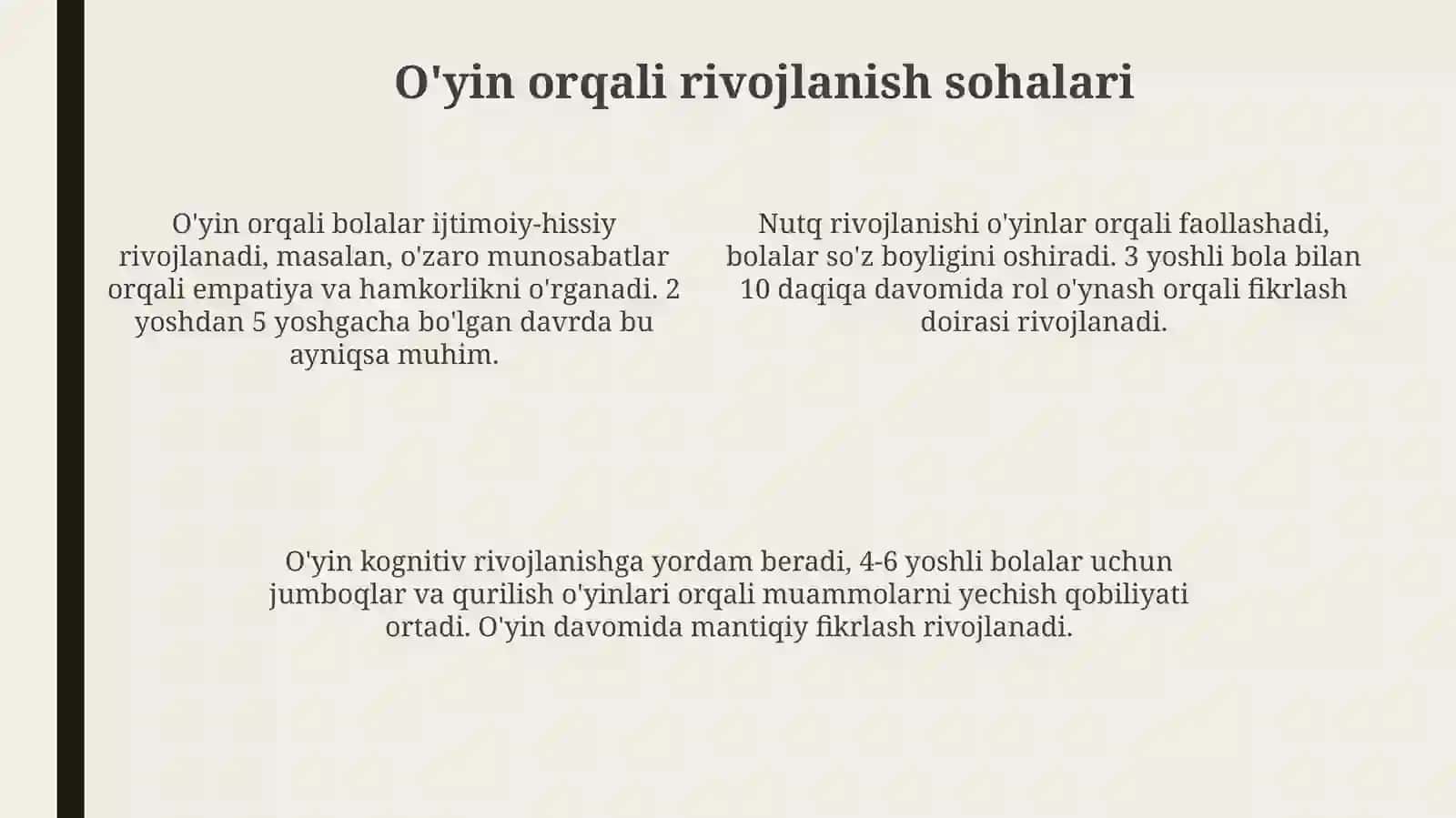 Maktabgacha yoshdagi bolalar uchun o'yin 4