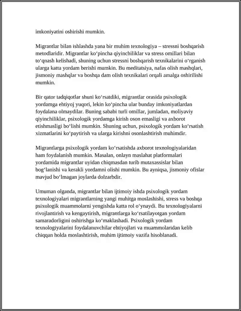 Migrantlar bilan ijtimoiy ish texnologiyalari 4