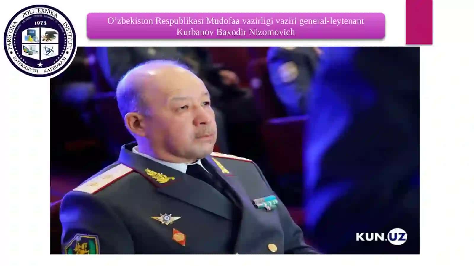 O‘zbekiston Respublikasi Mudofa vazirligining unvonlari 4