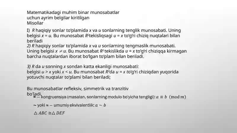 Binar munosabatlar 4
