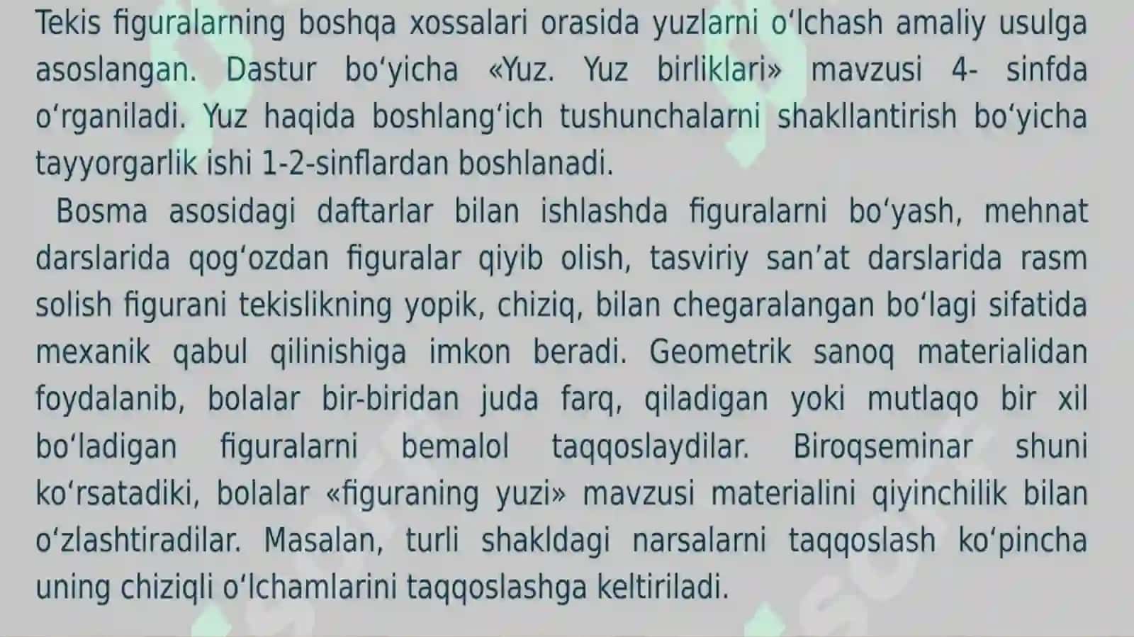 Boshlangʻichsinflargayuzavapremetrtushunchalarinioʻrgatishmetodikasi 4