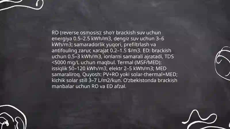 O`zbekiston sharoitida sho`r suvlarni chuchuklashirish g`oyasini yaratish 4