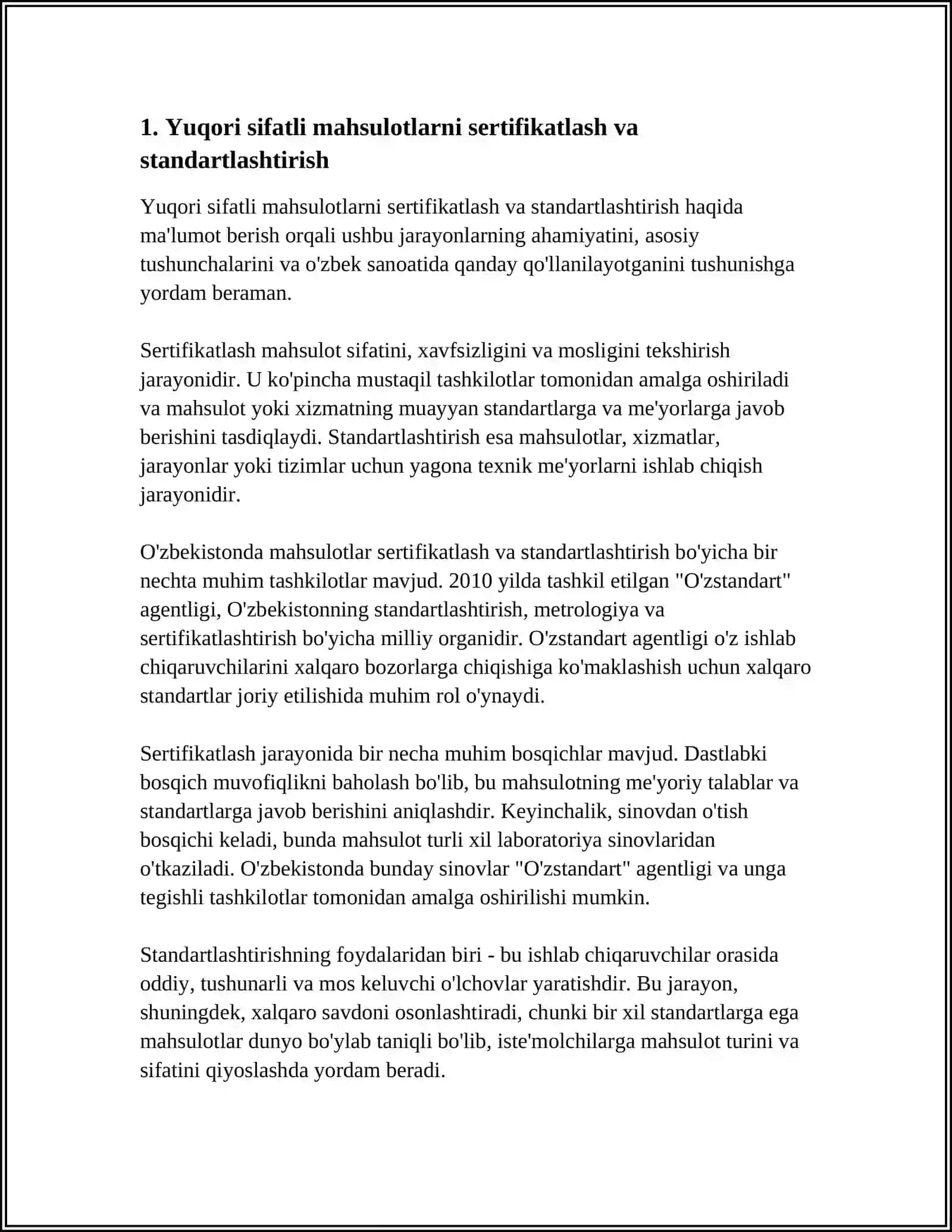 AGROSANOAT MAJMUASINING YUQORI SIFATLI XAVFSIZ OZIQ OVQAT MAHSULOTLARINING MARKETING RO'YXATINI SHAKLLANTIRISH 4