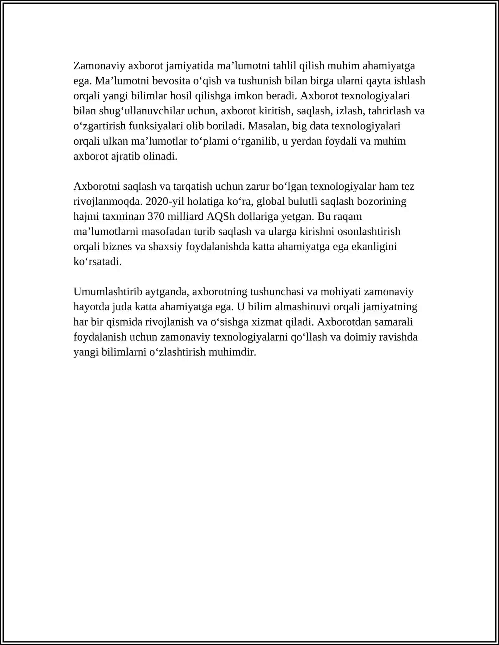 AXBOROTLARNING ASOSIY TUSHUNCHALARI VA TAVSIFNOMASI 4