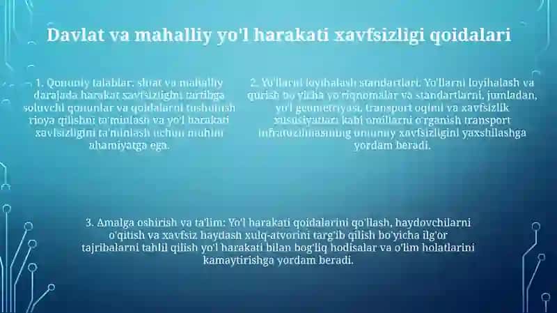 Avtomobil Yo‘llari Va Shahar Ko‘Chalarining Ko‘Tarilish Tushish Bo‘Yicha Harakat Xavfsizligi Qo‘Yilgan Me’Yoriy TalablarniO‘Rganish 4