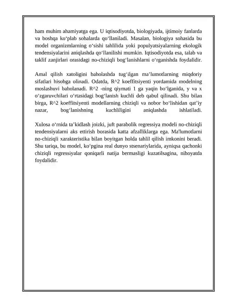 JUFT PAROBALIK REGRESIYA MODELI 4