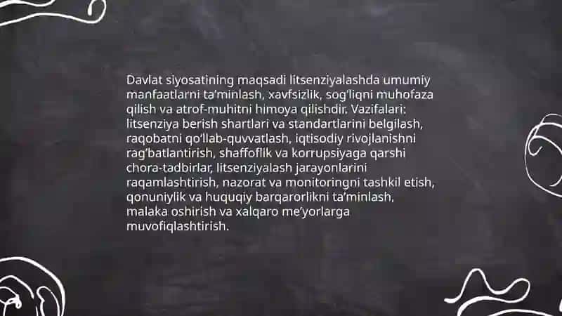 Litsenziyalash sohasidagi davlat siyosati 4