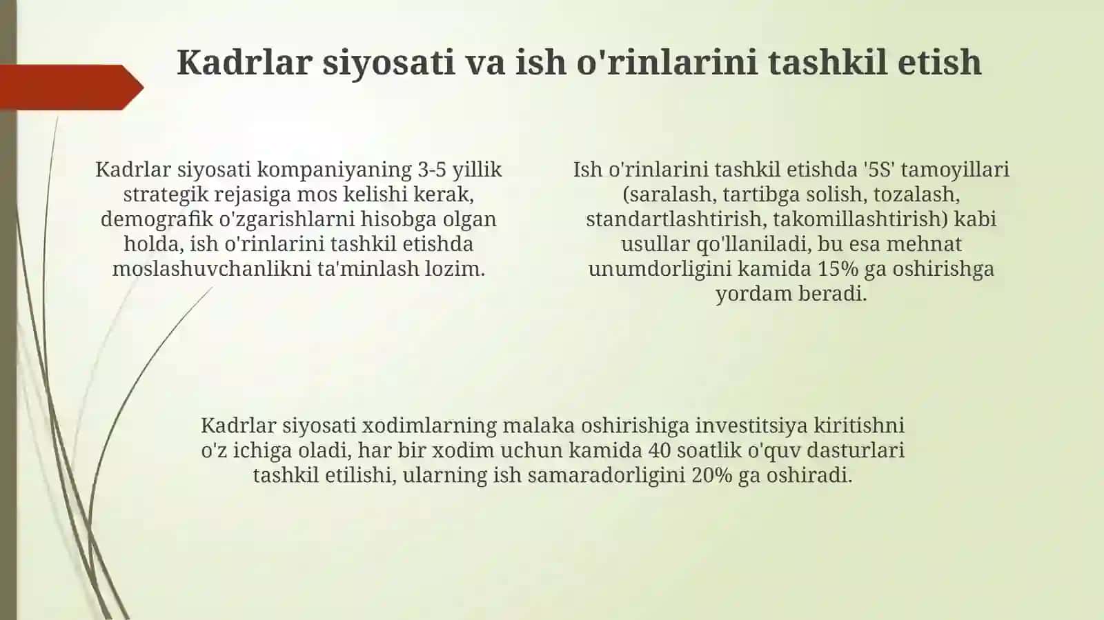 Mehnat jamoalarini rejalashtirish va boshqarish 4