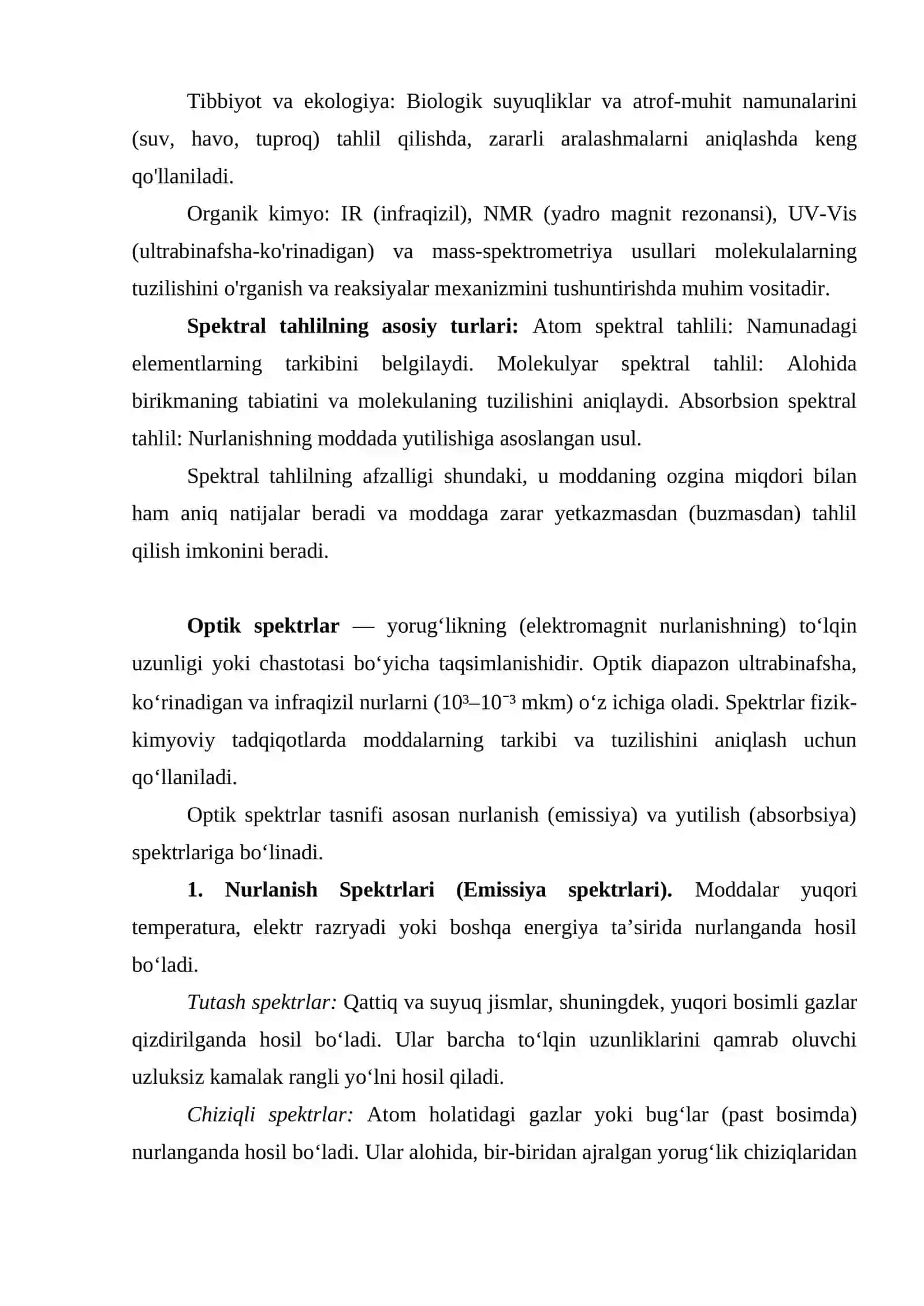 Spektr turlari 4