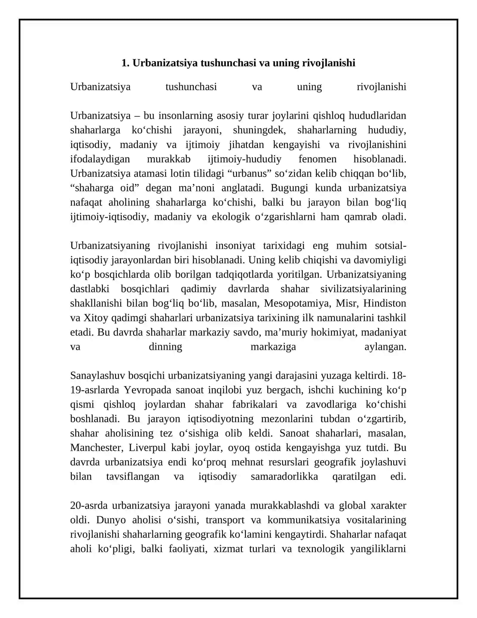 Urbanizatsiya va aglomeratsiyalarning samaradorligi 4